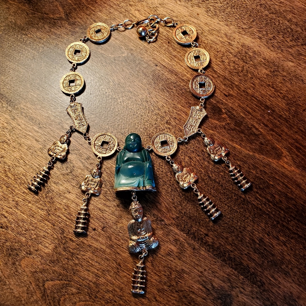 Vintage Crown Trifari Buddha necklace